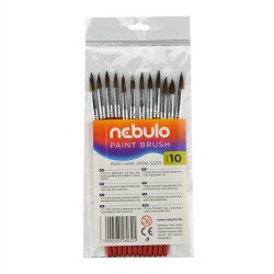 Ecset 10-es festett nyéllel 12 db/csomag, Nebulo Iskolai ecset és kelléke Nebulo