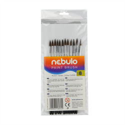 Ecset 8-as festett nyéllel 12 db/csomag, Nebulo Iskolai ecset és kelléke Nebulo