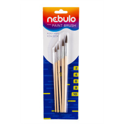 Ecset készlet natúr fa nyéllel 5 db/csomag, Nebulo Iskolai ecset és kelléke Nebulo