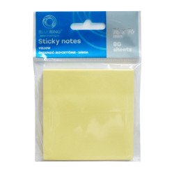 Jegyzettömb öntapadó, 75x75mm, 80lap, Bluering® , sárga Öntapadó jegyzettömb Bluering