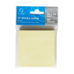 Jegyzettömb öntapadó, 76x76mm, 80lap, `Z` Bluering® , sárga Öntapadó jegyzettömb Bluering