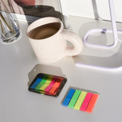 Jelölőcímke 12x45mm, 5x25lap, műanyag 5szín/bliszter, adagolón Bluering® Jelölőcímke Bluering