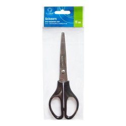 Olló 17cm, műanyag fekete nyél hegyes penge Bluering® Ollók, kések Bluering