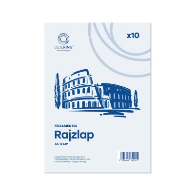Rajzlap A4, félfamentes fóliázva Bluering® 10 ív/csomag,
