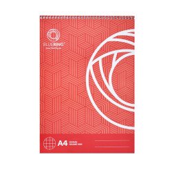 Jegyzettömb spirálozott, A4, 60lap, Bluering® kockás Jegyzettömb Bluering