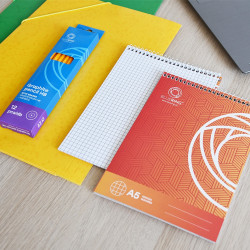 Jegyzettömb spirálozott, A5, 60lap, Bluering® kockás Jegyzettömb Bluering