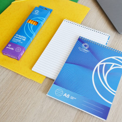 Jegyzettömb spirálozott, A5, 60lap, Bluering® vonalas Jegyzettömb Bluering