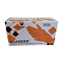 Gumikesztyű nitril púdermentes L 100 db/doboz Guarder®Orange Diamond Prémium Gumikesztyű Maxter