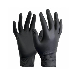 Gumikesztyű nitril púdermentes S 100 db/doboz GMT Super Gloves fekete Gumikesztyű GMT